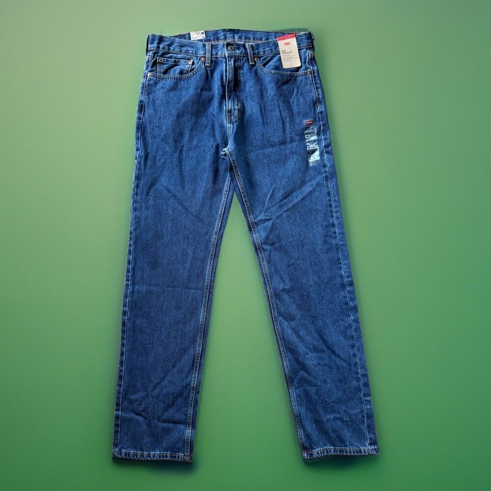 🔥NEW -LEVI’S LEVIS 505 Men’s 36 X 34 Blue Straight Regular Fit Denim Jeans NWT - Picture 3 of 7
